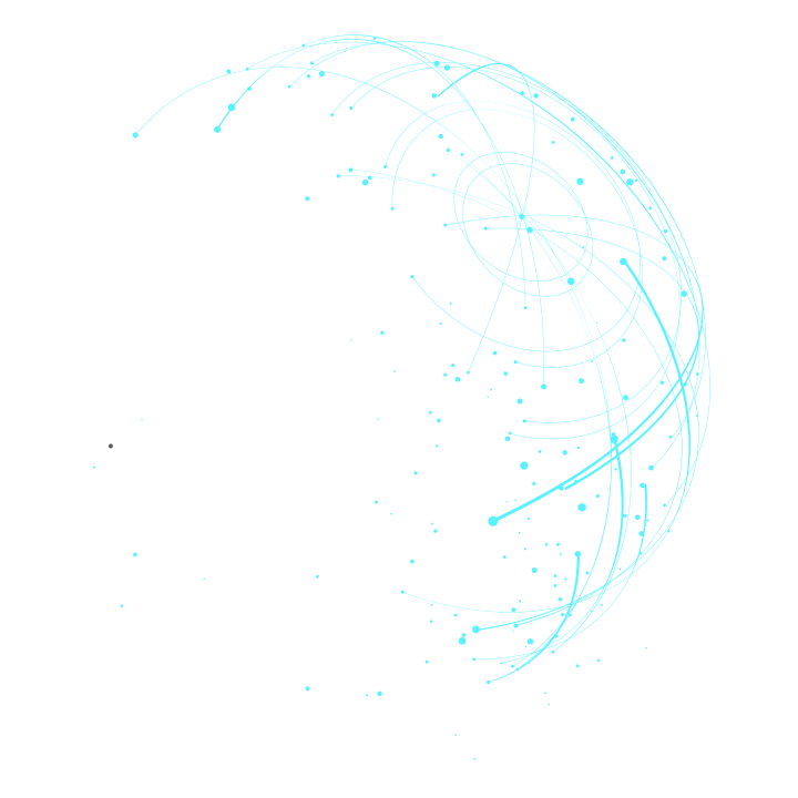 An image of a globe rendered by blue trail lines