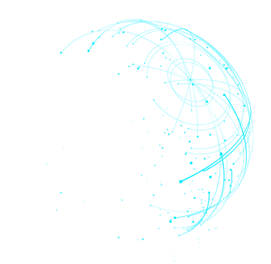 An image of a globe rendered by blue trail lines