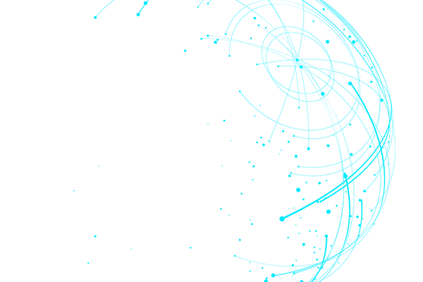 An image of a globe rendered by blue trail lines