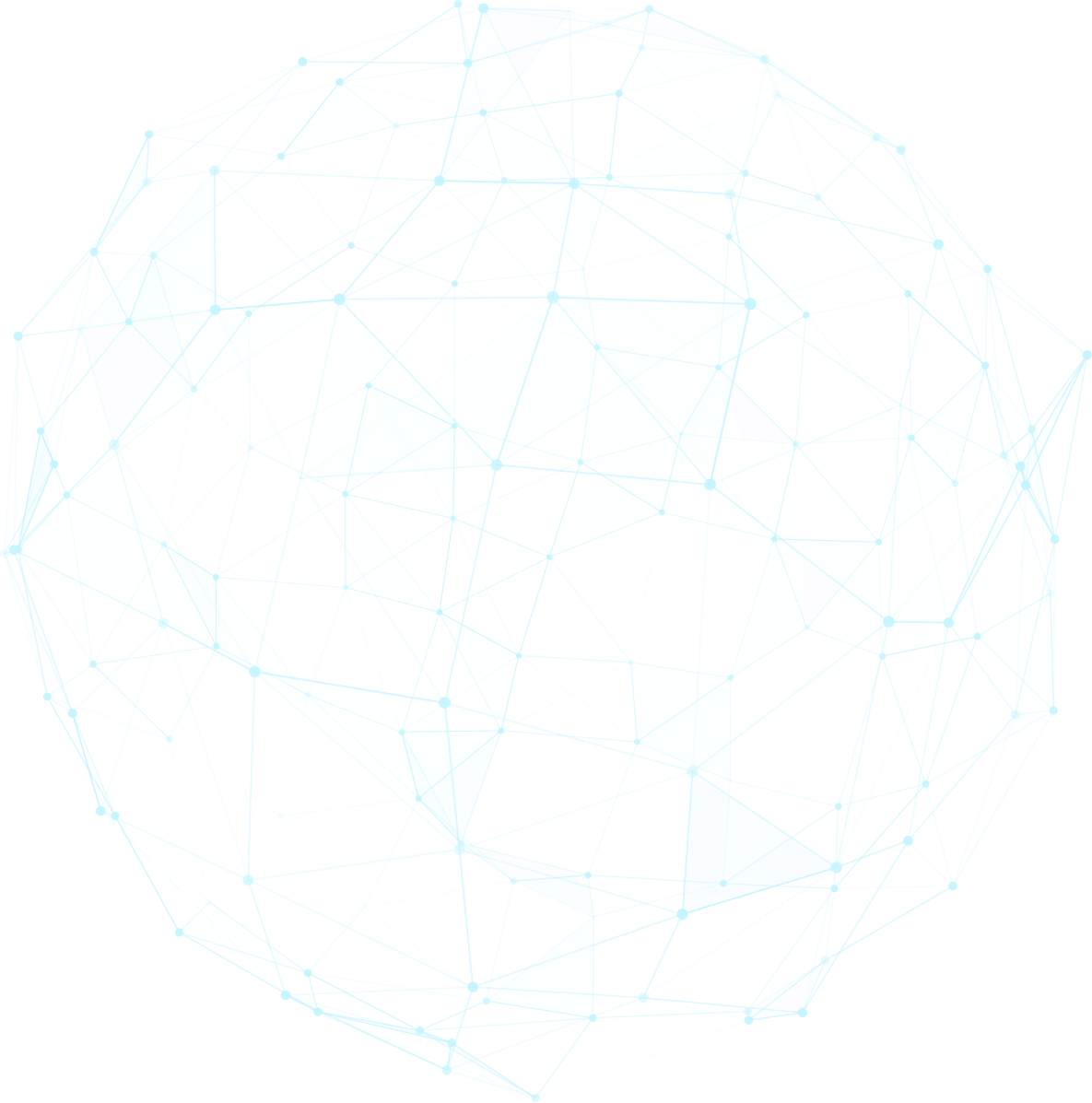 An image of a globe rendered by blue datapoints